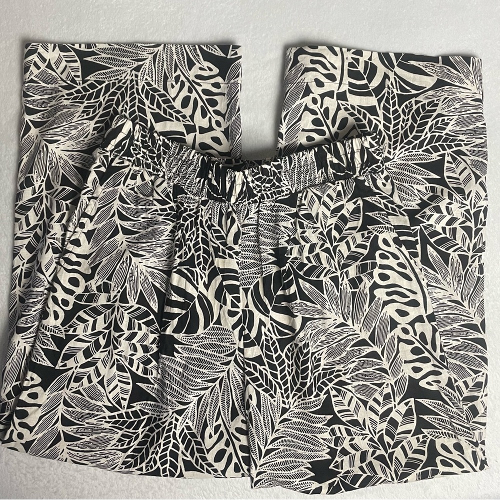NWT Panama Jack Linen Blend Patterned Palazzo Pants - Size Medium
